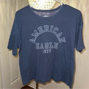 37. American Eagle Outfitters Women's Blue Short Sleeve Tee